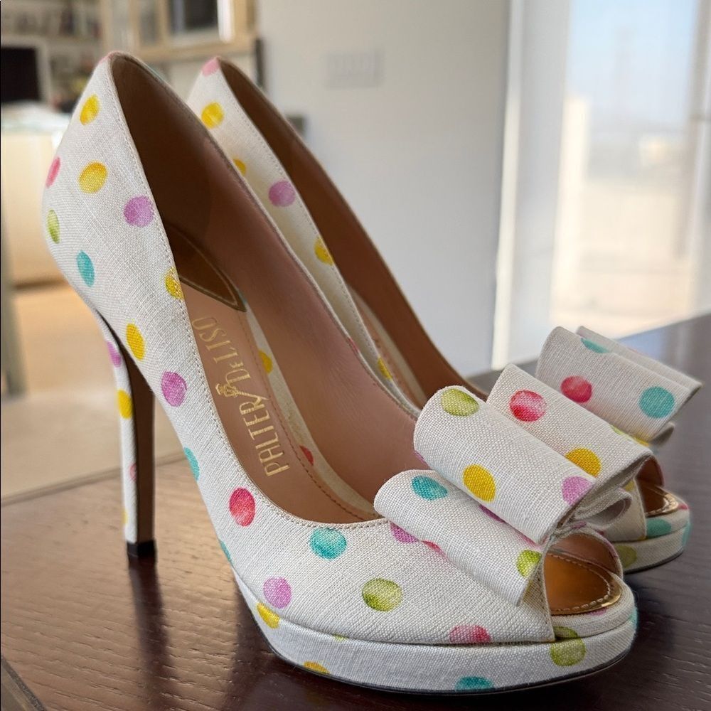 Palter Deliso retro pinup vintage Barbie Polka Dot Heels 37